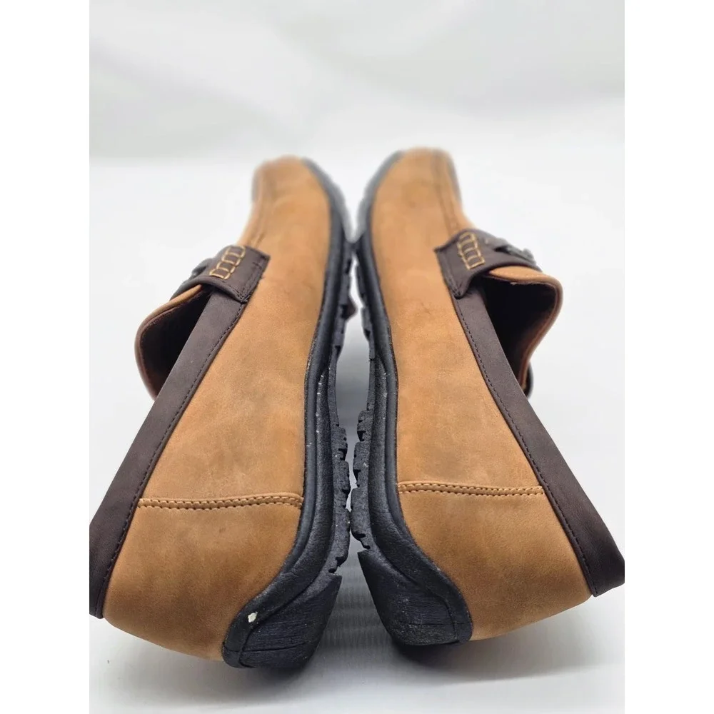 Samuel Joseph Loafers Mens Size 12 Tan Excellent Driving Mocs Metal Bit Detail